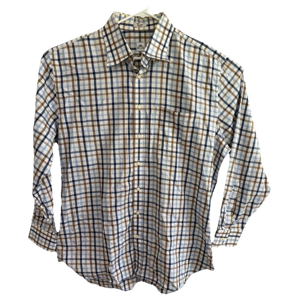 Peter Millar Plaid Long Sleeve Button Down Dress Shirt Cotton Size X Large